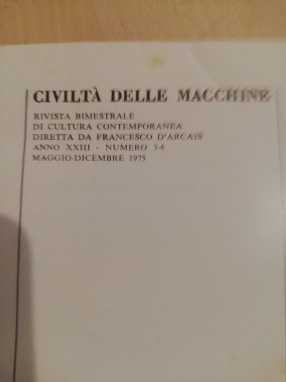 Civilt delle macchine, anno XXIII, nr. 3 -6 1975