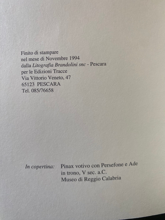 Civis mediterraneo e paradiso, Antonia maria Corsaro, Edizioni Tracce, 1994 | Immagine Gallery 12