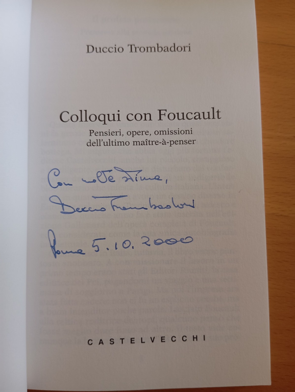 Colloqui con Foucault, Duccio Trombadori, Castelvecchi, 1999 | Immagine Gallery 5