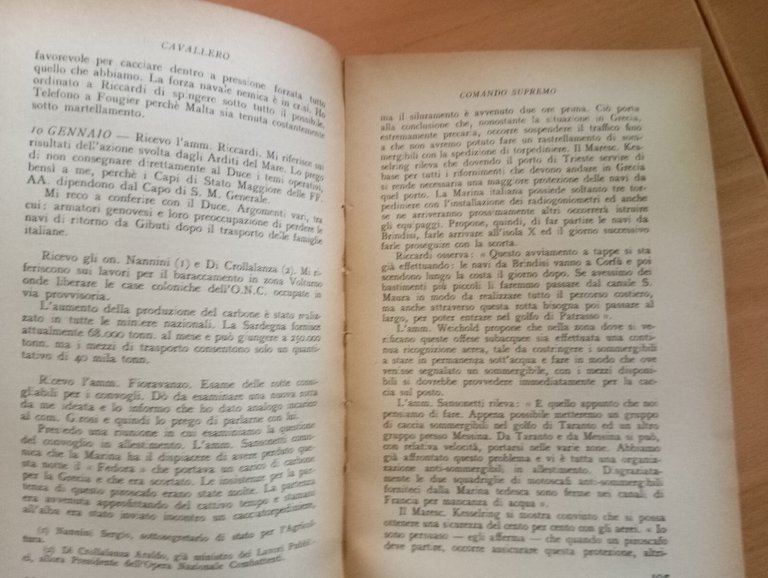 Comando supremo. Diario 1940-1943, Ugo Cavallero, Cappelli, 1948