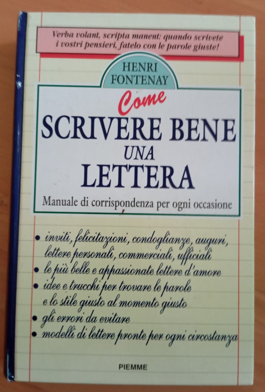 Come scrivere bene una lettera, Henri Fontenay, Piemme, 1995 | Immagine principale