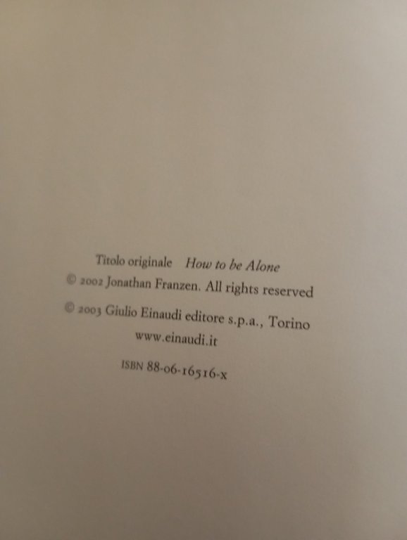 Come stare soli, Jonathan Franze, Einaudi, 2003 | Immagine Gallery 7