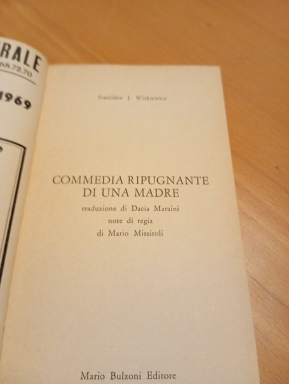 Commedia ripugnante di una madre, S. J. Witkiewicz, Bulzoni, 1970, …