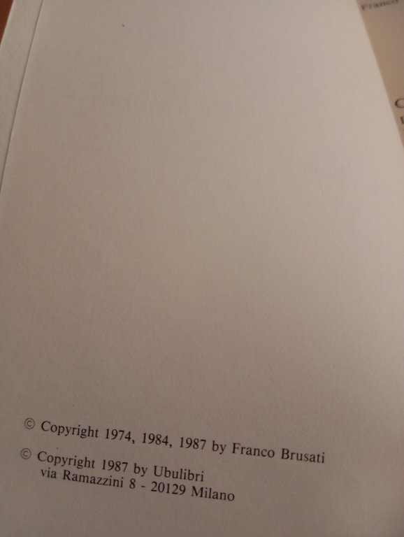 Commedie, Franco Brusati, Il benessere, La fastidiosa, Ubulibri, 1987 con …