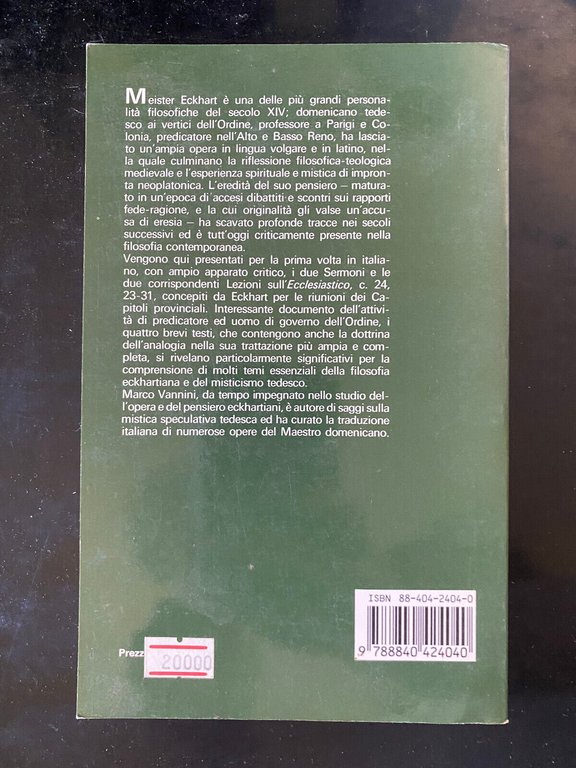 Commento all'Ecclesiastico, Meister Eckhart, Nardini Editore, 1990