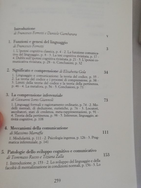 Comunicazione e scienza cognitiva, E. Ferretti D. Gambarara, 2005 Laterza, …