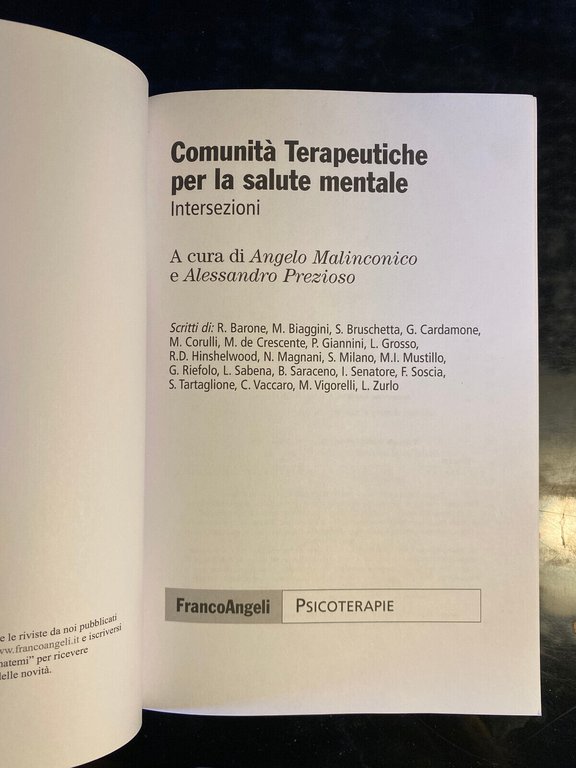 Comunità terapeutiche per la salute mentale, Franco Angeli, 2023