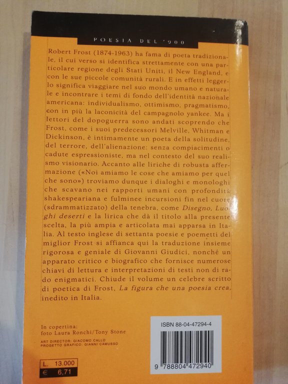 Conoscenza della notte, Robert Frost, 2005, Mondadori