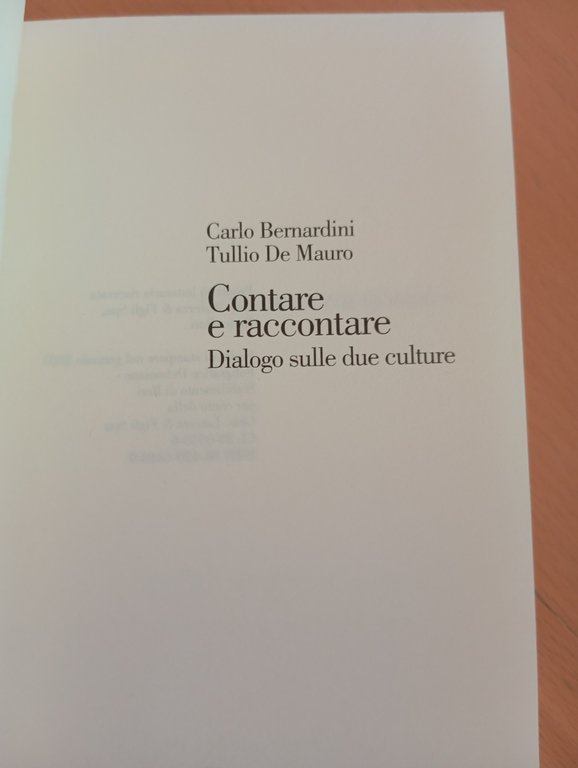 Contare e raccontare, Carlo Bernardini, Tullio De Mauro, Laterza, 2003