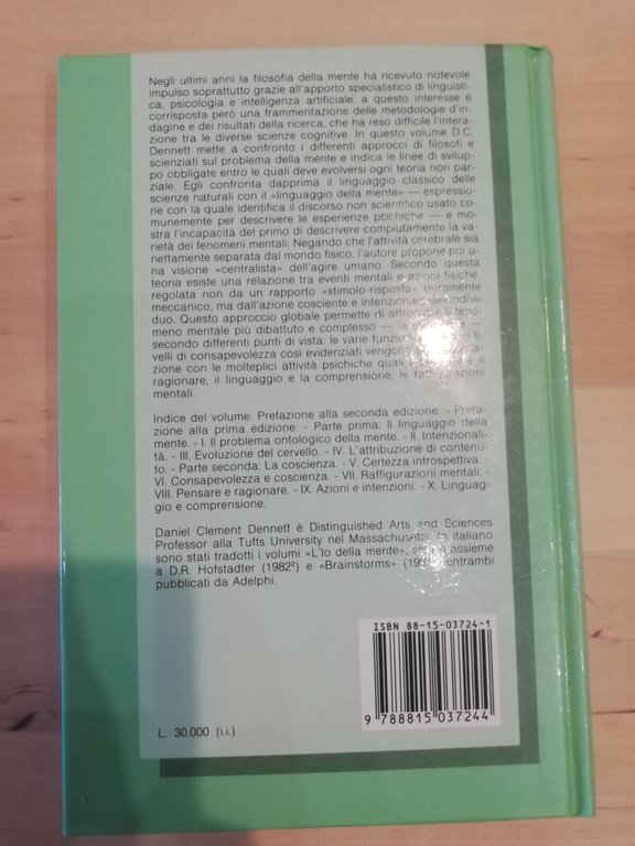 Contenuto e coscienza, Daniel C. Dennett, Il Mulino, 1986