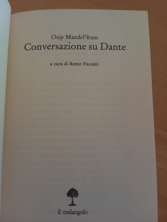 Conversazione su Dante, Osip Mandelstam, Il Melengolo, 1994