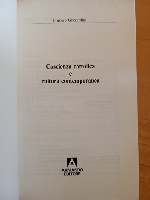 Coscienza cattolica e cultura contemporanea, Brunero Gherardini, Armando, 1987 | Immagine Gallery 6