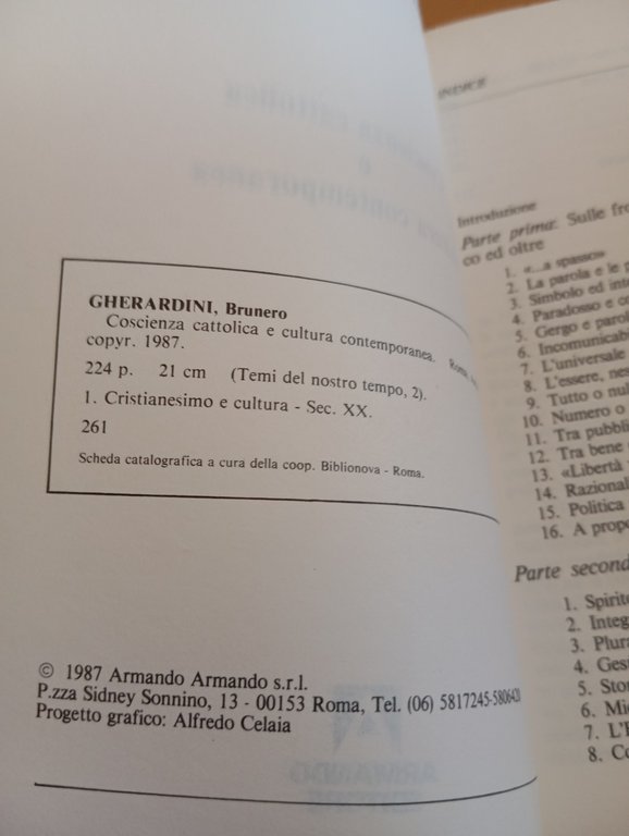 Coscienza cattolica e cultura contemporanea, Brunero Gherardini, Armando, 1987 | Immagine Gallery 7