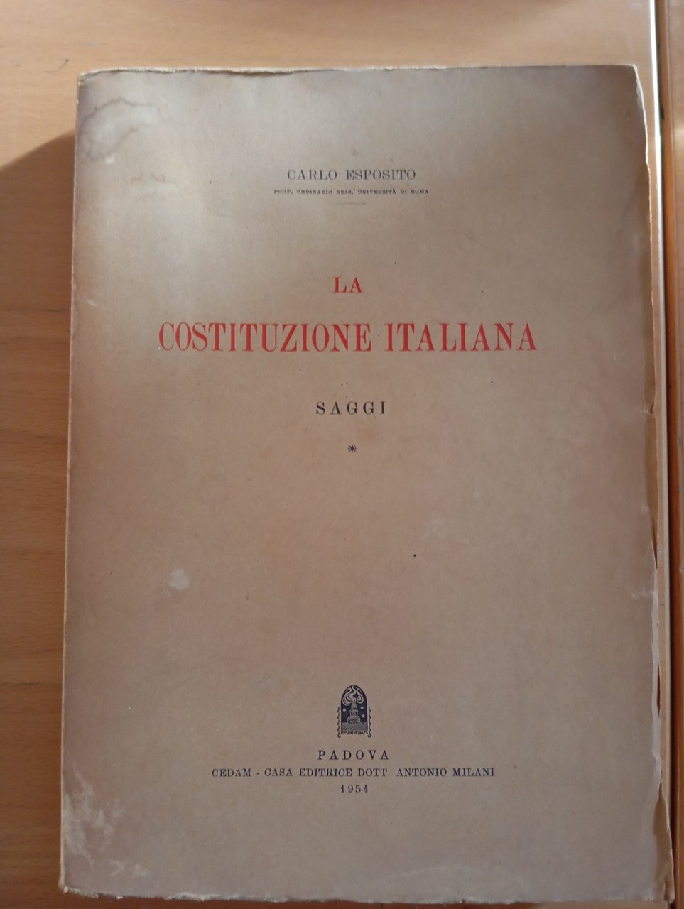 Costituzione italiana, Carlo Esposito, CEDAM, 1954