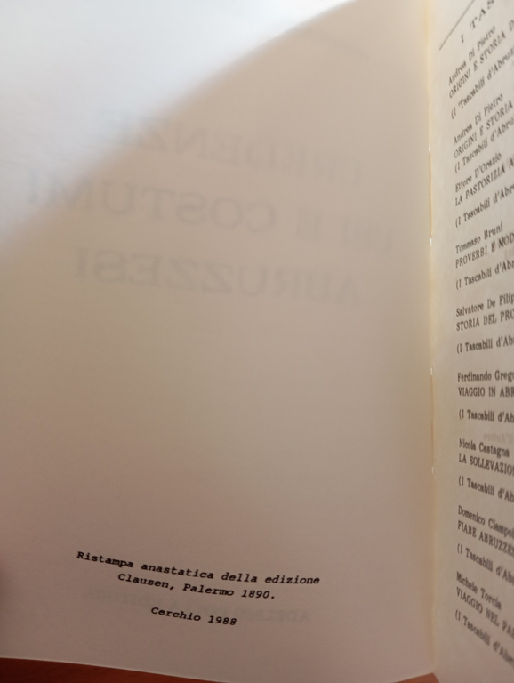 Credenze usi e costumi abruzzesi, Gennaro Finamore, Adelmo Polla, 1988 | Immagine Gallery 5