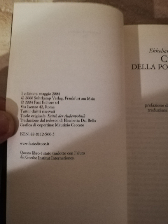 Critica della politica estera, Ekkehart Krippendorff, 2004, Fazi, nuovo, [raro]