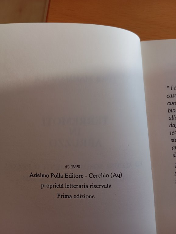 Cronologia dei terremoti in Abruzzo dall'epoca romana, Luigi Mammarella, 1990 | Immagine Gallery 5