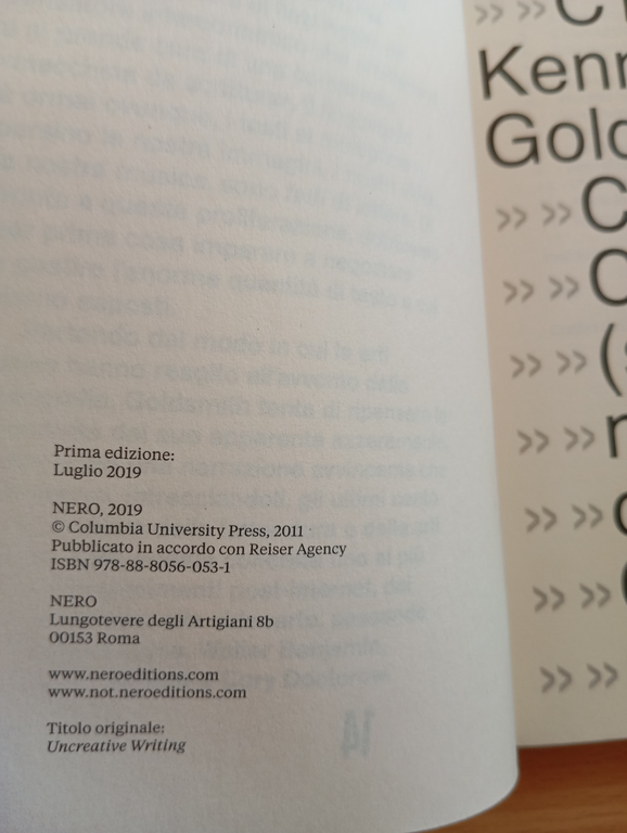 CTRL+C, CTRL+V (scrittura non creativa), Kenneth Goldsmith, Nero, 2019