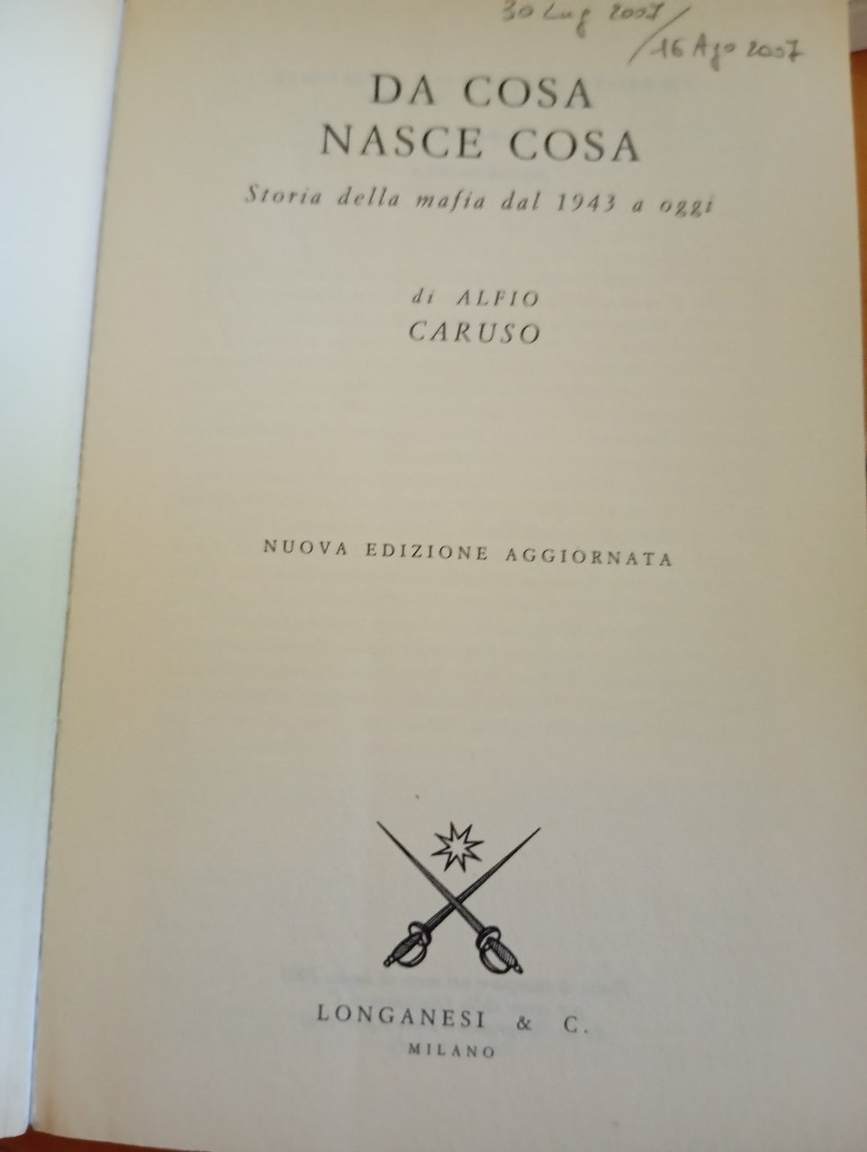 Da cosa nasce cosa, Alfio Caruso, Longanesi, 2005