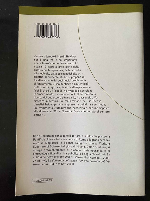 Dal Sì al sé. Heidegger e il richiamo dell'autenticità, Carlo …