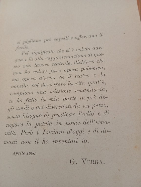 Dal tuo al mio, Giovanni Verga, Fratelli Treves, 1906