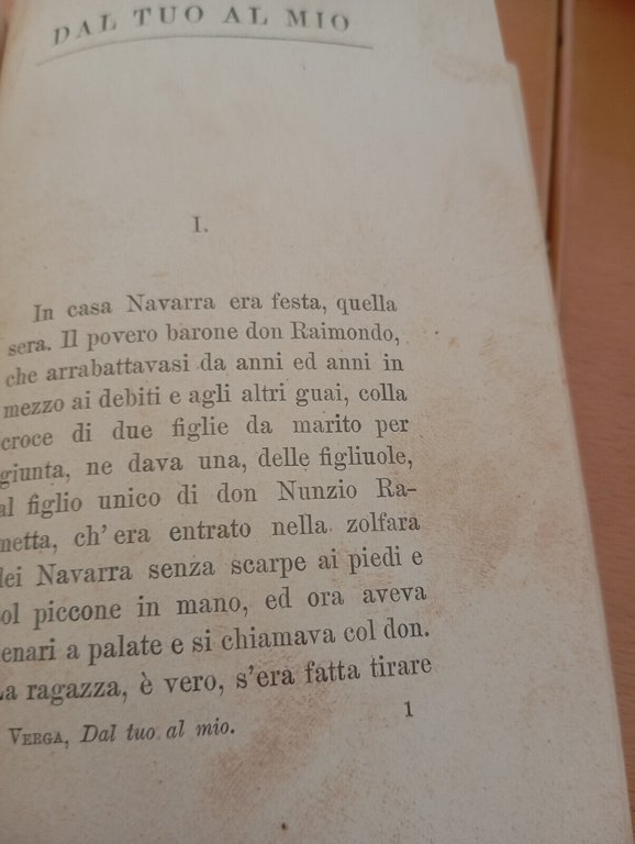 Dal tuo al mio, Giovanni Verga, Fratelli Treves, 1906