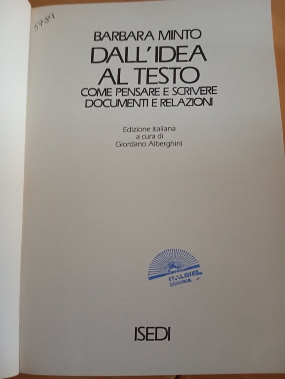 Dall'idea al testo, Barbara Minto, ISEDI, 1988