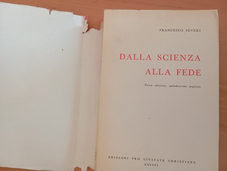 Dalla scienza alla fede, Francesco Severi, Assisi, 1962