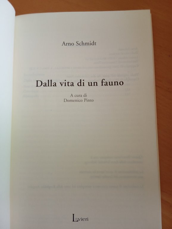 Dalla vita di un fauno, Arno Schmidt, Lavieri, 2006 | Immagine Gallery 9