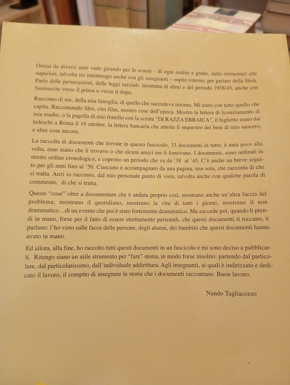 Dalle leggi razziali alla Shoà 1938 - 45, Nando Tagliacozzo, …