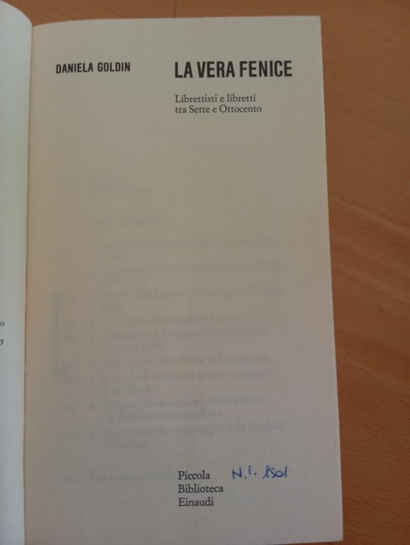 Daniela Goldin, La vera Fenice. Librettisti e libretti, Einaudi, 1985 | Immagine Gallery 7