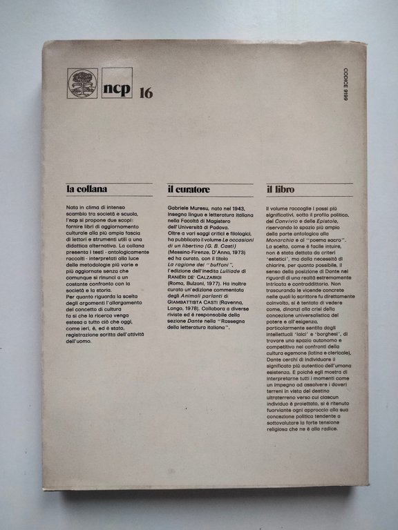 Dante politico, Gabriele Muresu, Paravia, 1979