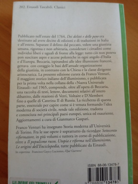 Dei delitti e delle pene, Cesare Beccaria, Einaudi, 1994