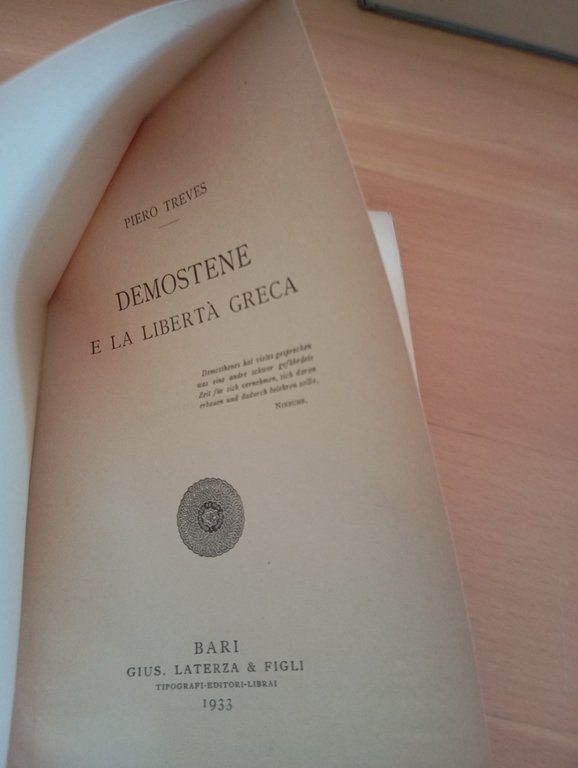 Demostene e la libertà greca, Piero Treves, Laterza, 1933 | Immagine Gallery 8