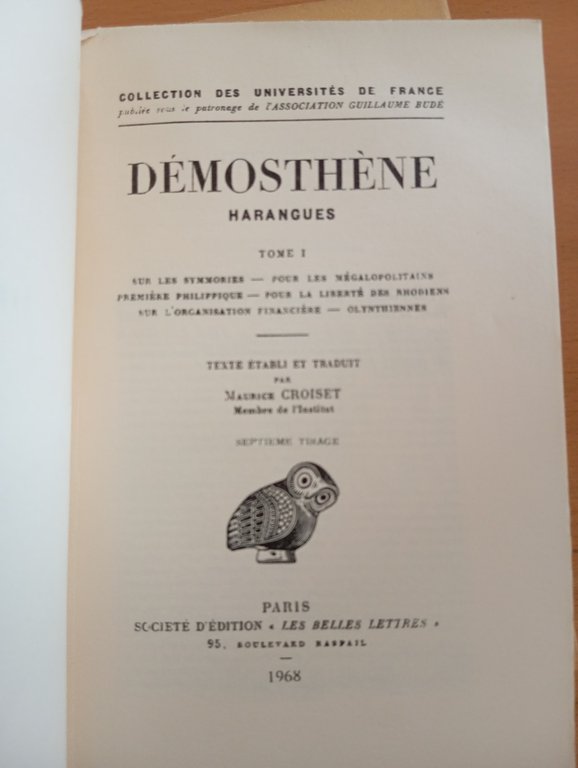 Démosthène, Harangues, due volumi, Paris, Lettres, 1968 | Immagine Gallery 7