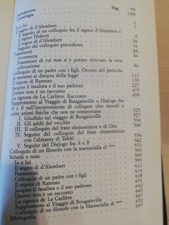 Dialoghi filosofici, Denis Diderot, Le lettere, 1990