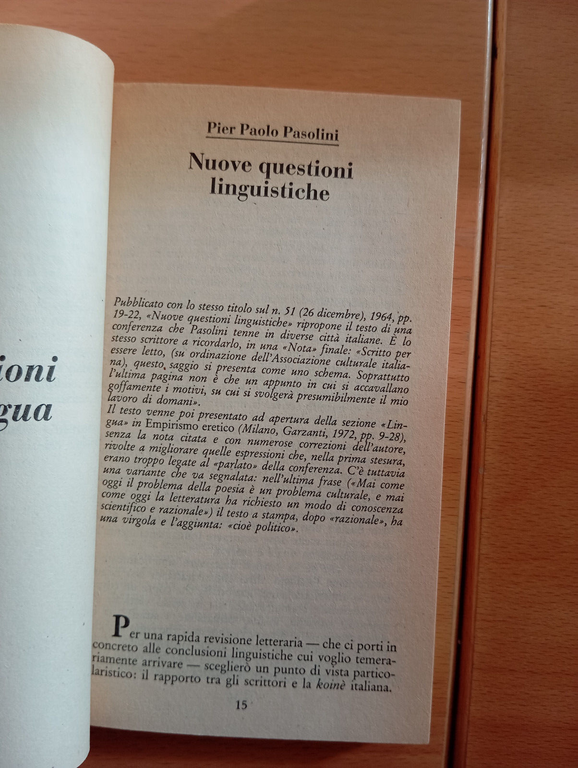 Dialogo con Pasolini, Scritti 1957 - 1984, Rinascita, 1985