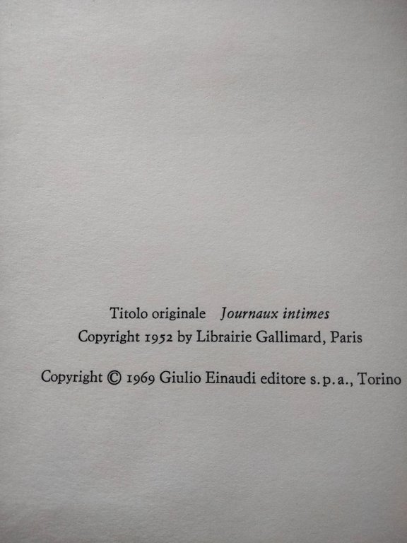Diari, Benjamin Constant, Einaudi, NUE, 1969 | Immagine Gallery 9