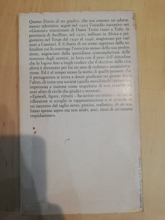 Diario di un giudice, Dante Troisi, Einaudi, 1978