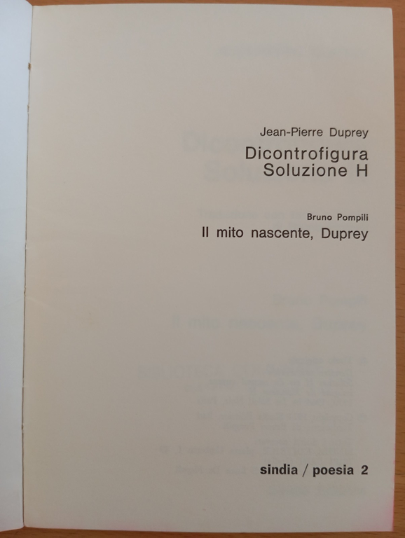 Dicontrofigura - Soluzione H, Jeaqn Pierre Duprey, Sindia Editrice, 1974 | Immagine Gallery 10