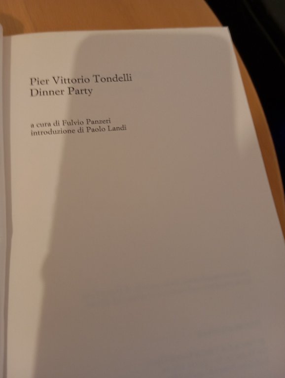 Dinner party, Pier vittorio Tondelli, Bompiani, 1994