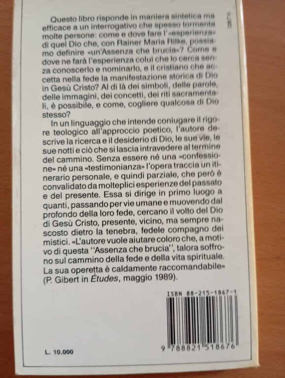 Dio un assenza che brucia, Thaddée Matura, Edizioni Paoline, 1990