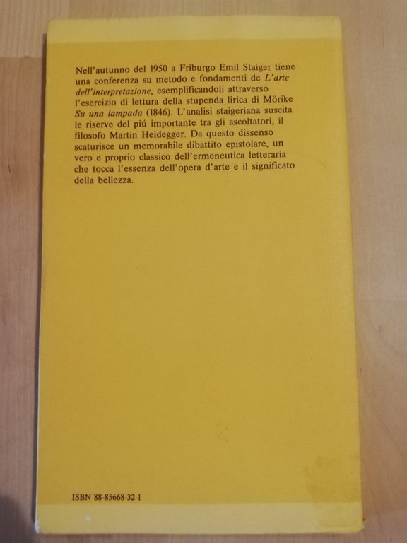 Disputatio hermeneutica, Emil Staiger, Martin Heidegger, 1989, Corbo