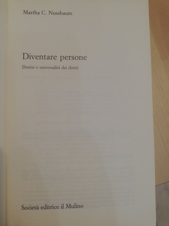 Diventare persone, Martha C. Nussbaum, Il Mulino, 2001