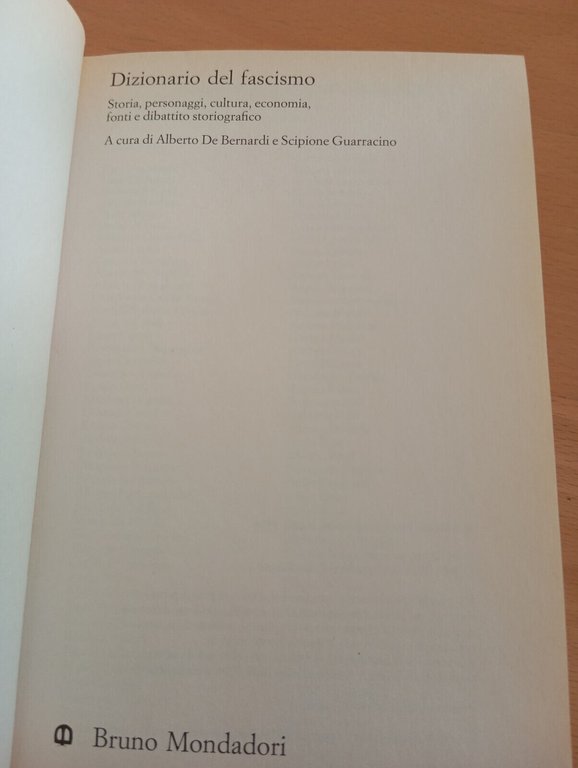 Dizionario del fascismo, De Bernardi - Guarracino, Bruno Mondadori, 2003
