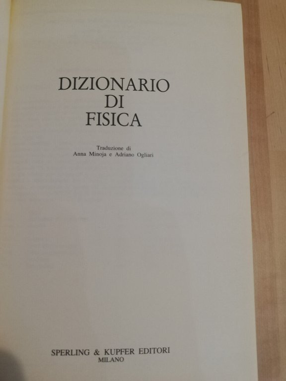 Dizionario di Fisica, Sperling, 1992