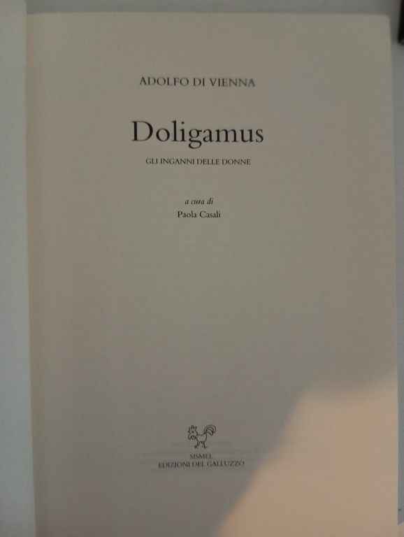 Doligamus. Gli inganni delle donne, Adolfo di Vienna, SISMEL, 1997 | Immagine Gallery 5