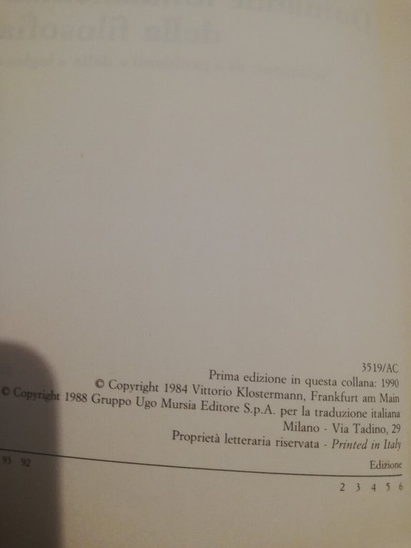 Domande fondamentali della filosofia, Martin Heidegger, 1990, Mursia