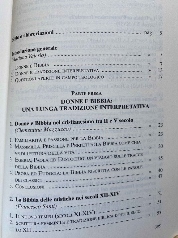 Donne e Bibbia. Storia ed esegesi, A cura di Adriana …