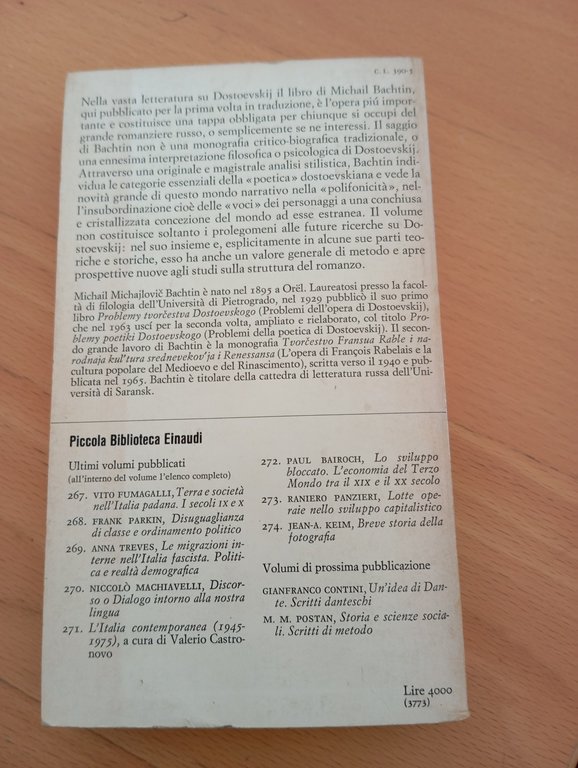 Dostoevskij, Michail Bachtin, Einaudi, 1968